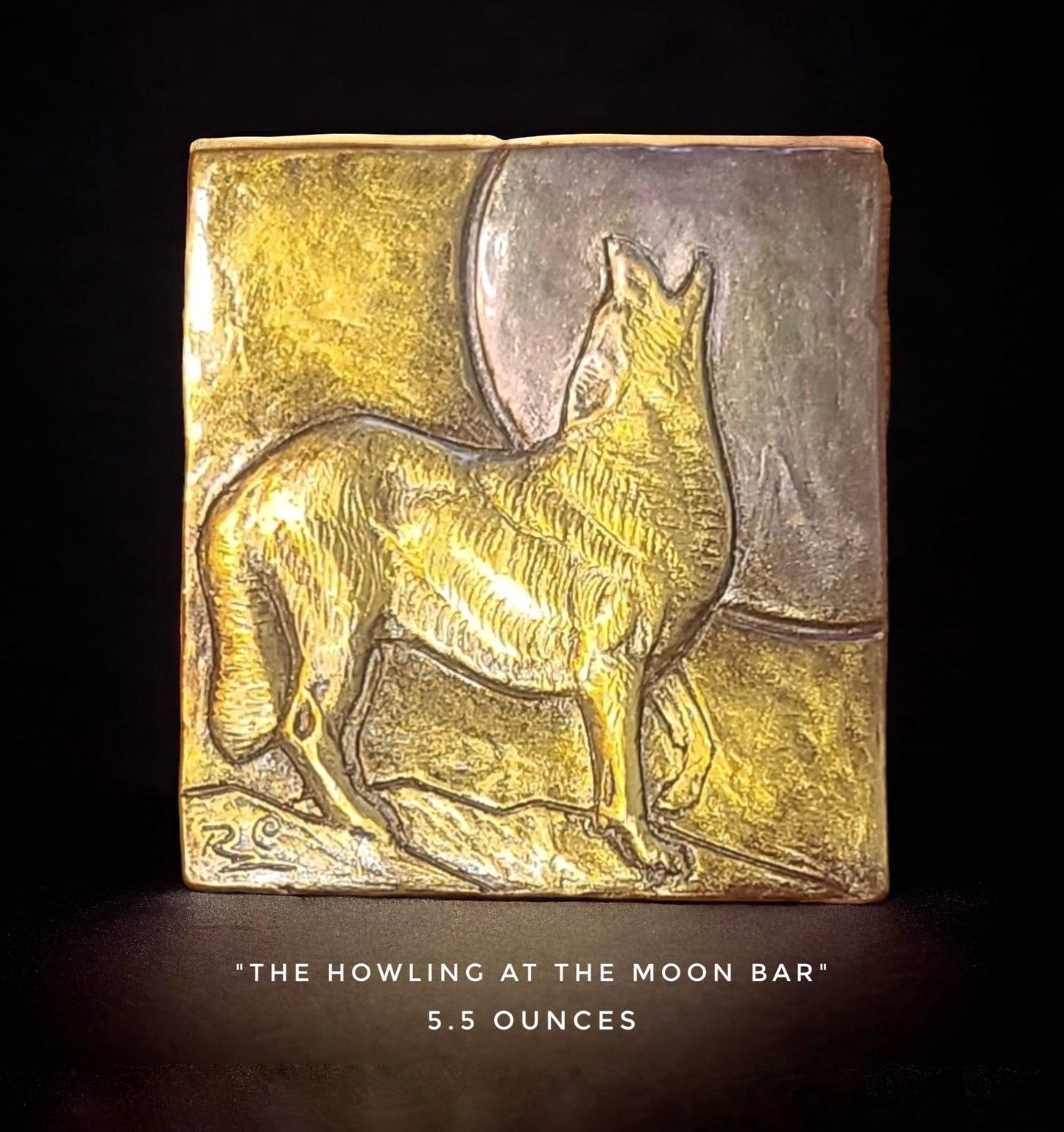 Handcrafted Wolf Howling at the Moon chocolate bar made in Bozeman, Montana