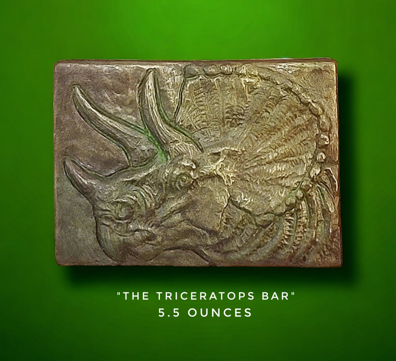 Handcrafted Triceratops Dinosaur chocolate bar made in Bozeman, Montana